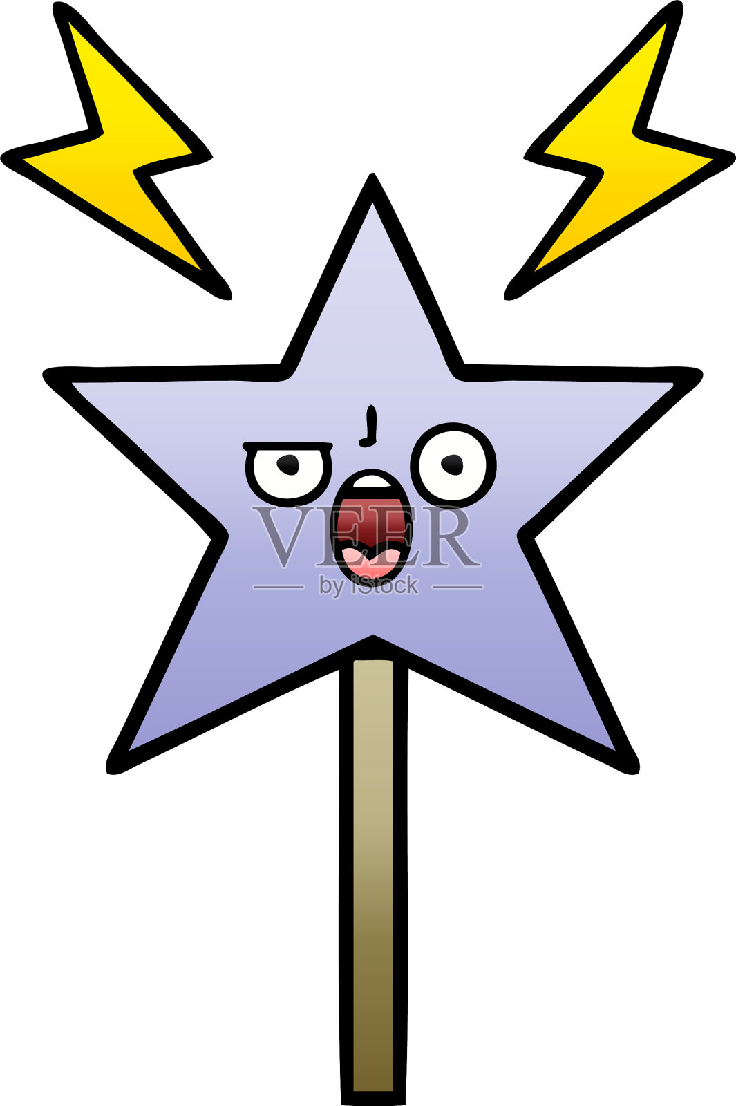 渐变阴影卡通魔术棒设计元素图片