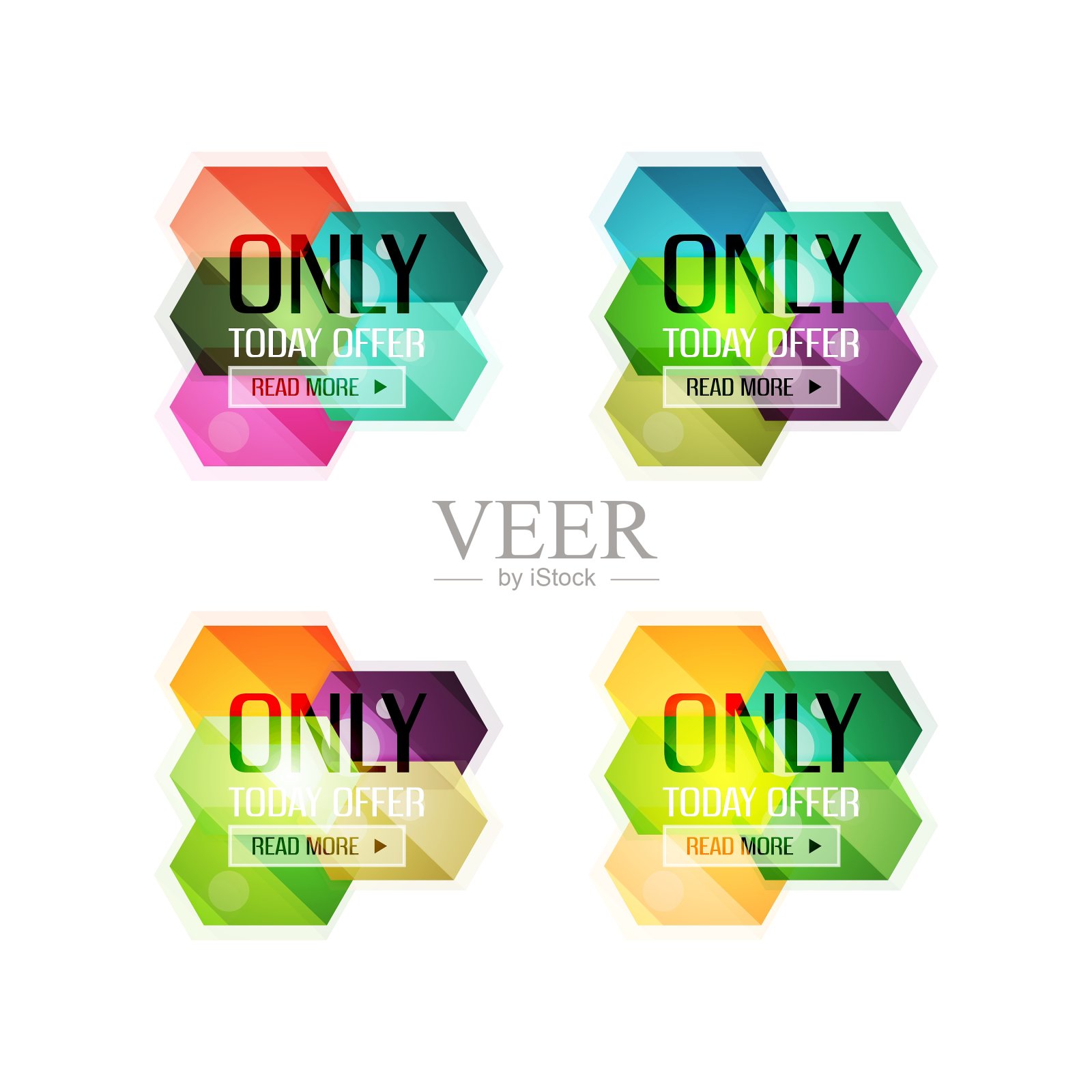 抽象几何销售标签设计元素图片