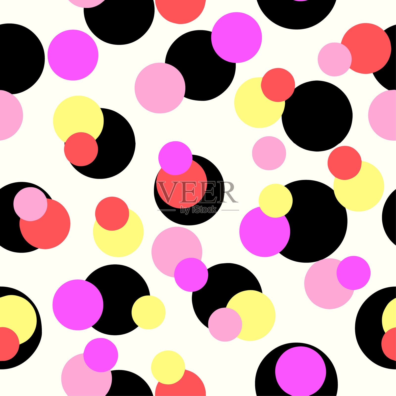 圆点无缝图案的纺织墨水刷插画图片素材