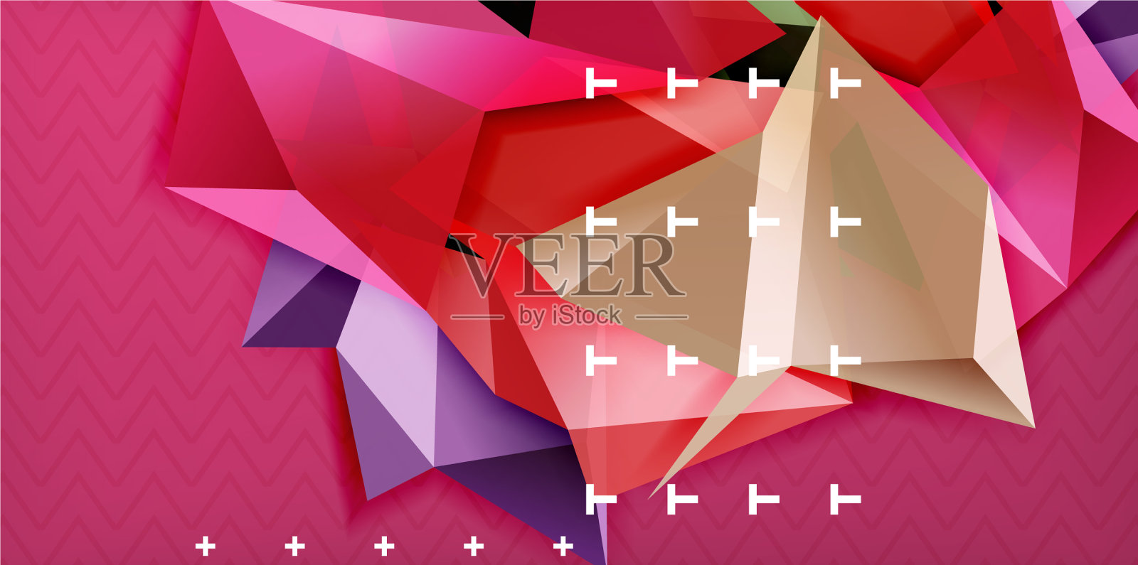 低多边形设计三维三角形形状的背景插画图片素材