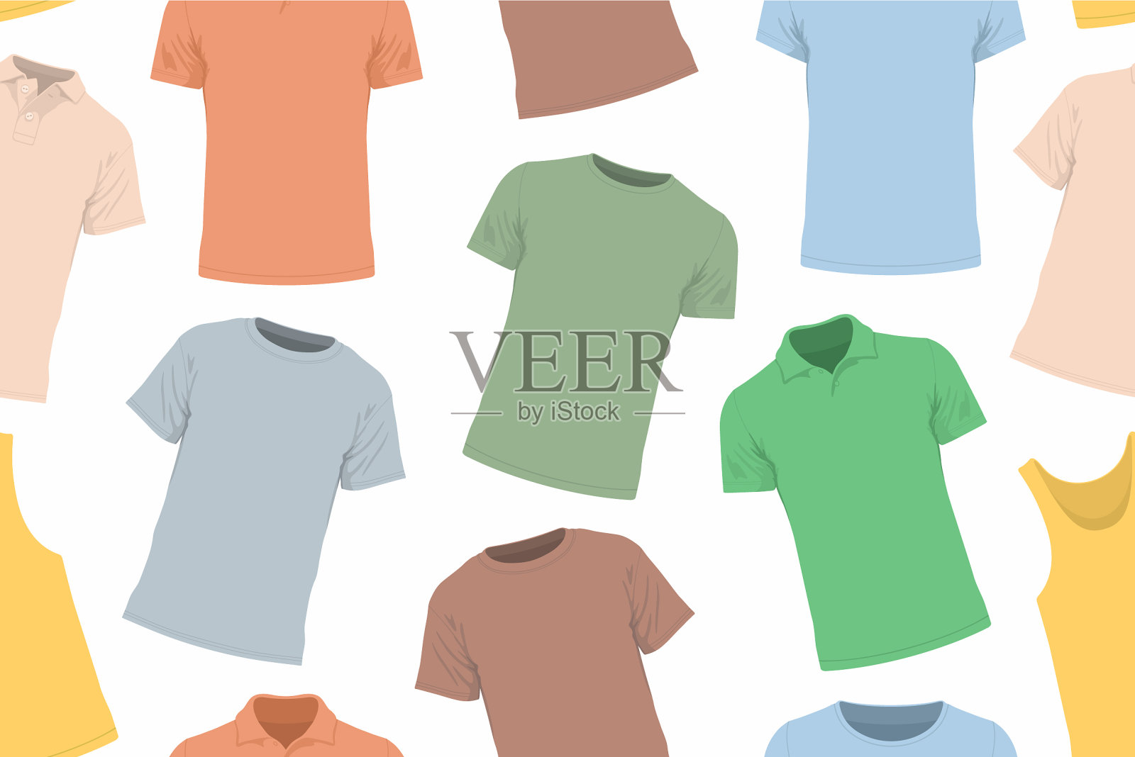 t恤无缝模式插画图片素材