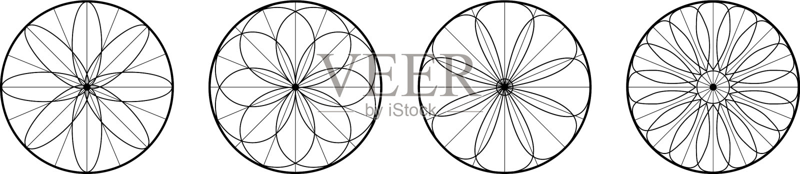 一组抽象的图案梦的图标图标素材
