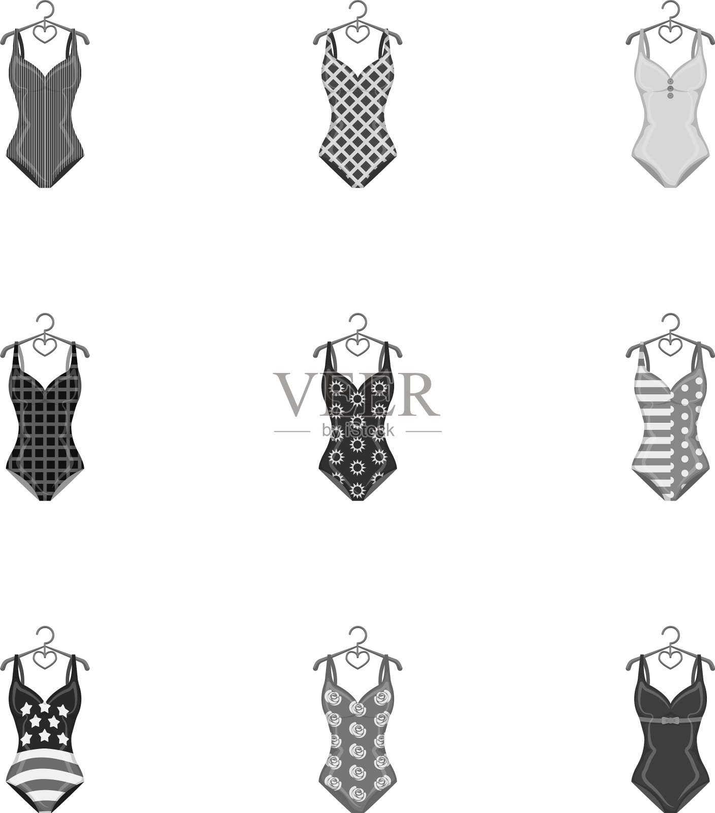 在五彩缤纷的沙滩上放松插画图片素材