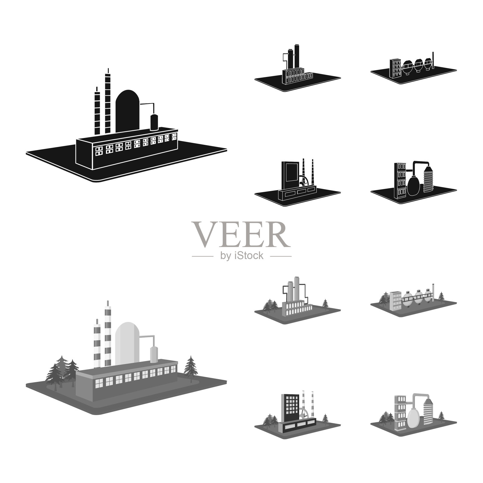 加工工厂冶金工厂插画图片素材