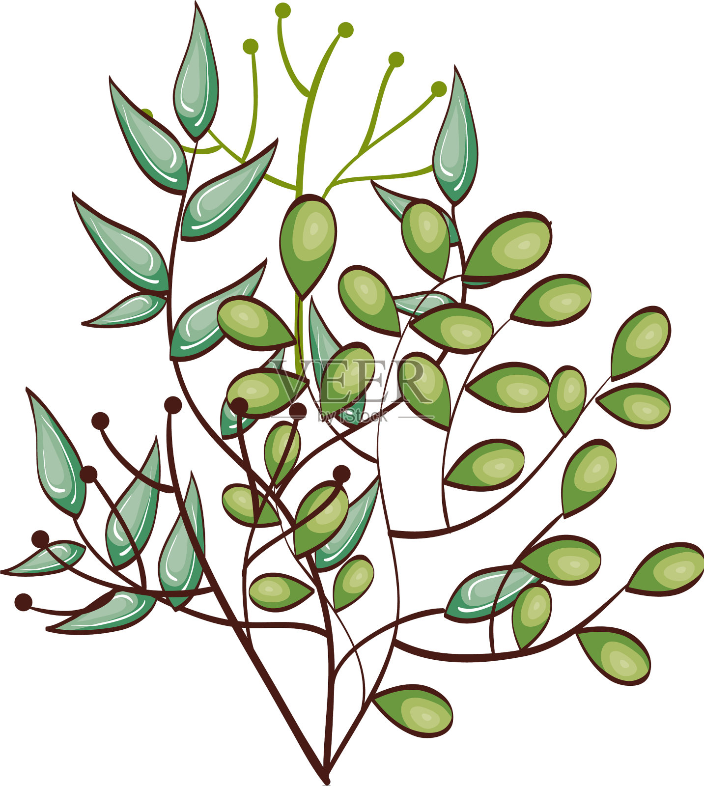 叶子植物装饰图标设计元素图片