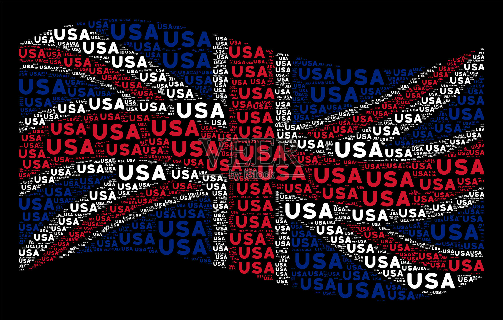 挥舞着英国国旗马赛克的美国文本插画图片素材