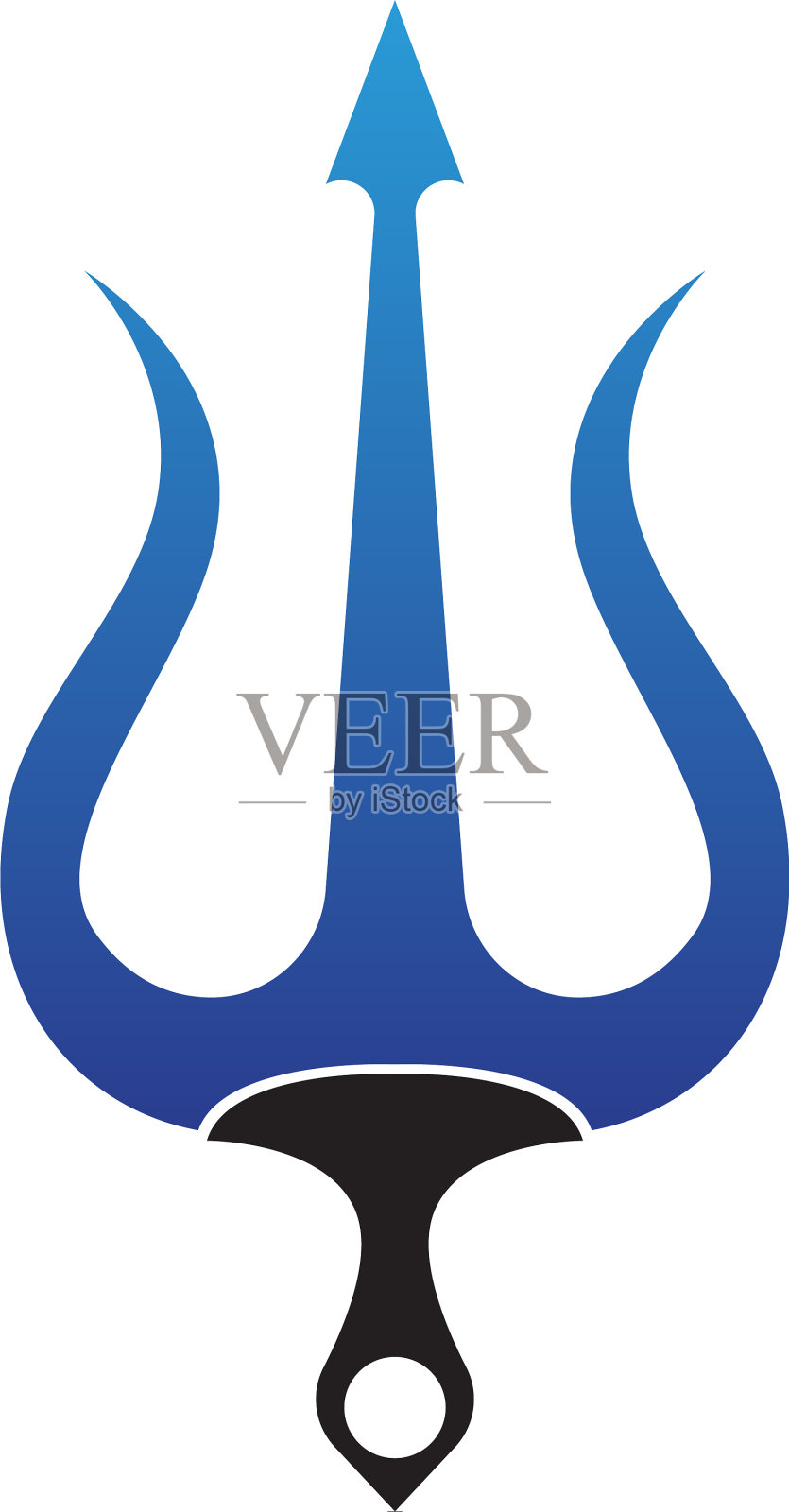 魔术三叉戟标志和符号模板设计元素图片