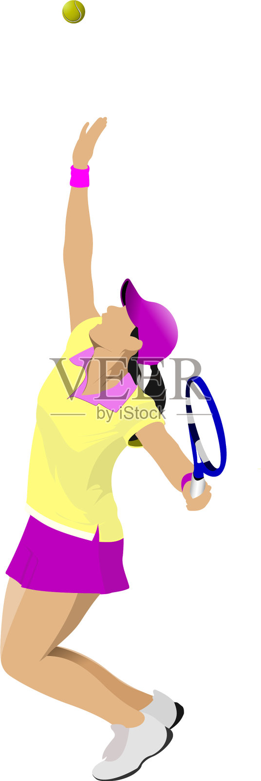 女子网球颜色为设计师设计元素图片