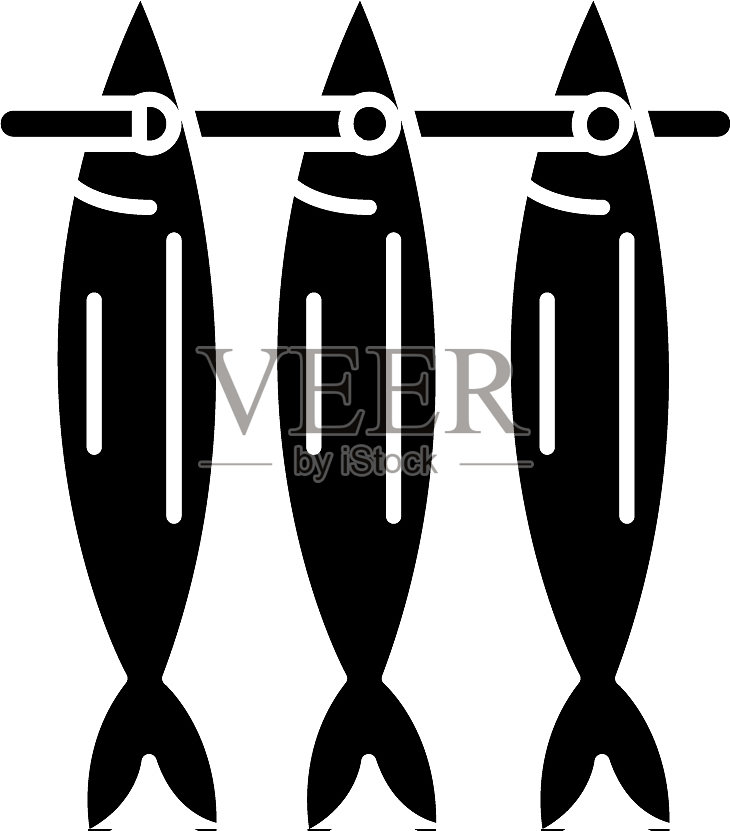 鱼干标志黑色标志设计元素图片