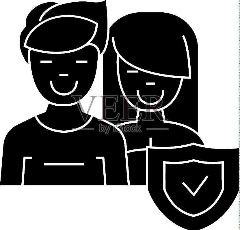 男人和女人-正面盾牌图标图标素材