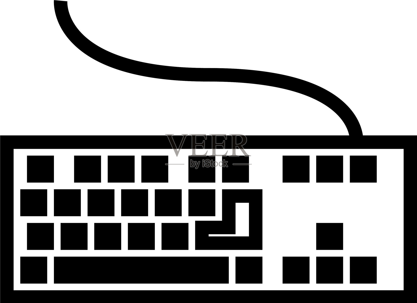 键盘图标轮廓或线条样式图标素材