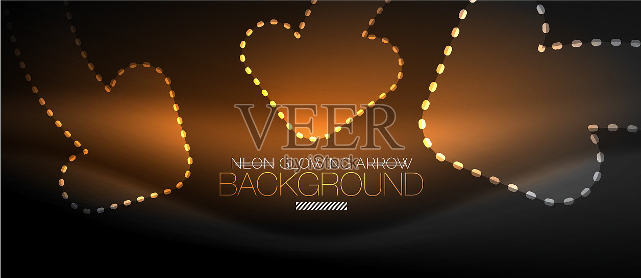 霓虹技术箭头数字抽象背景插画图片素材