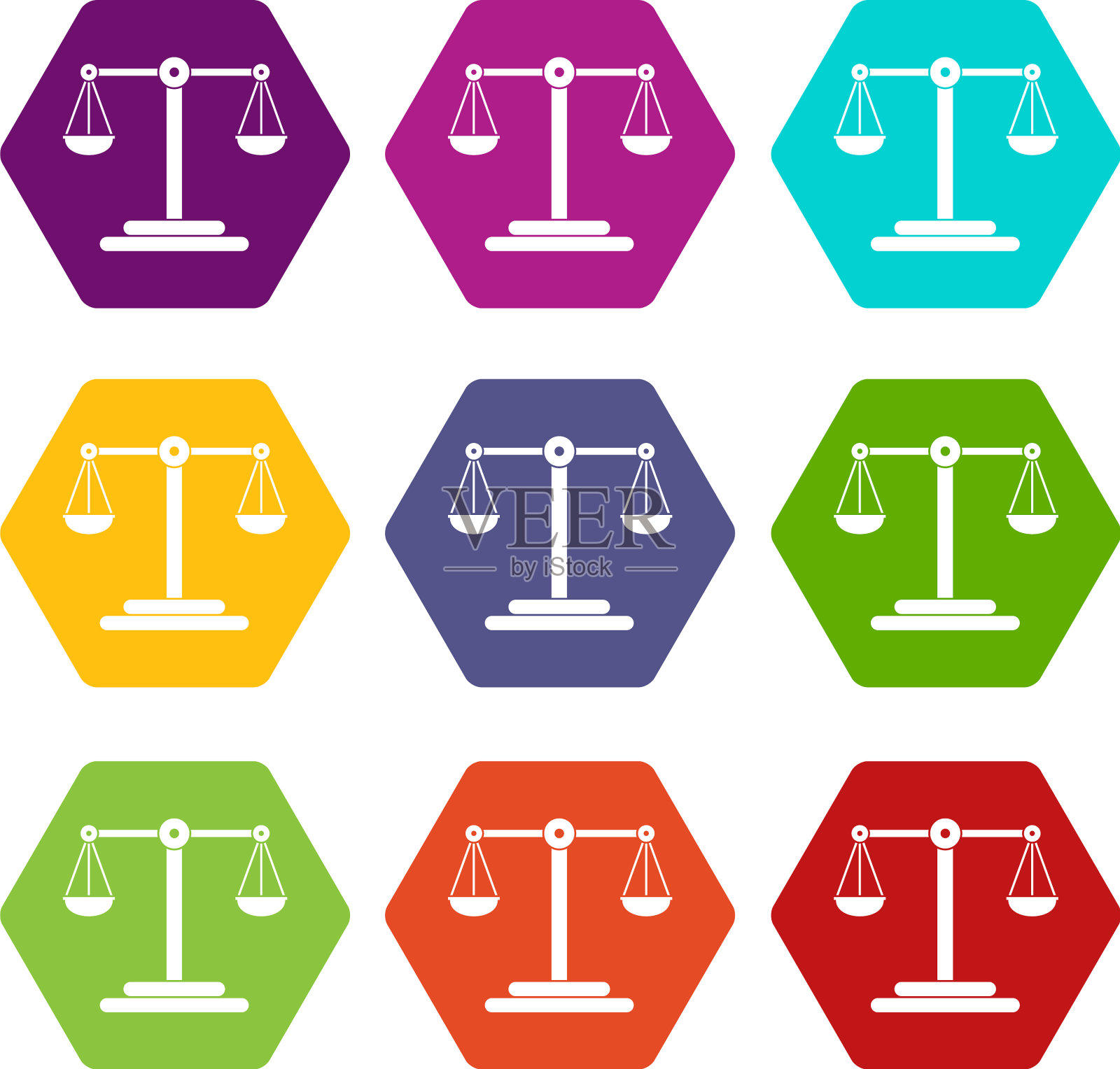 缩放平衡图标设置颜色六面体图标素材