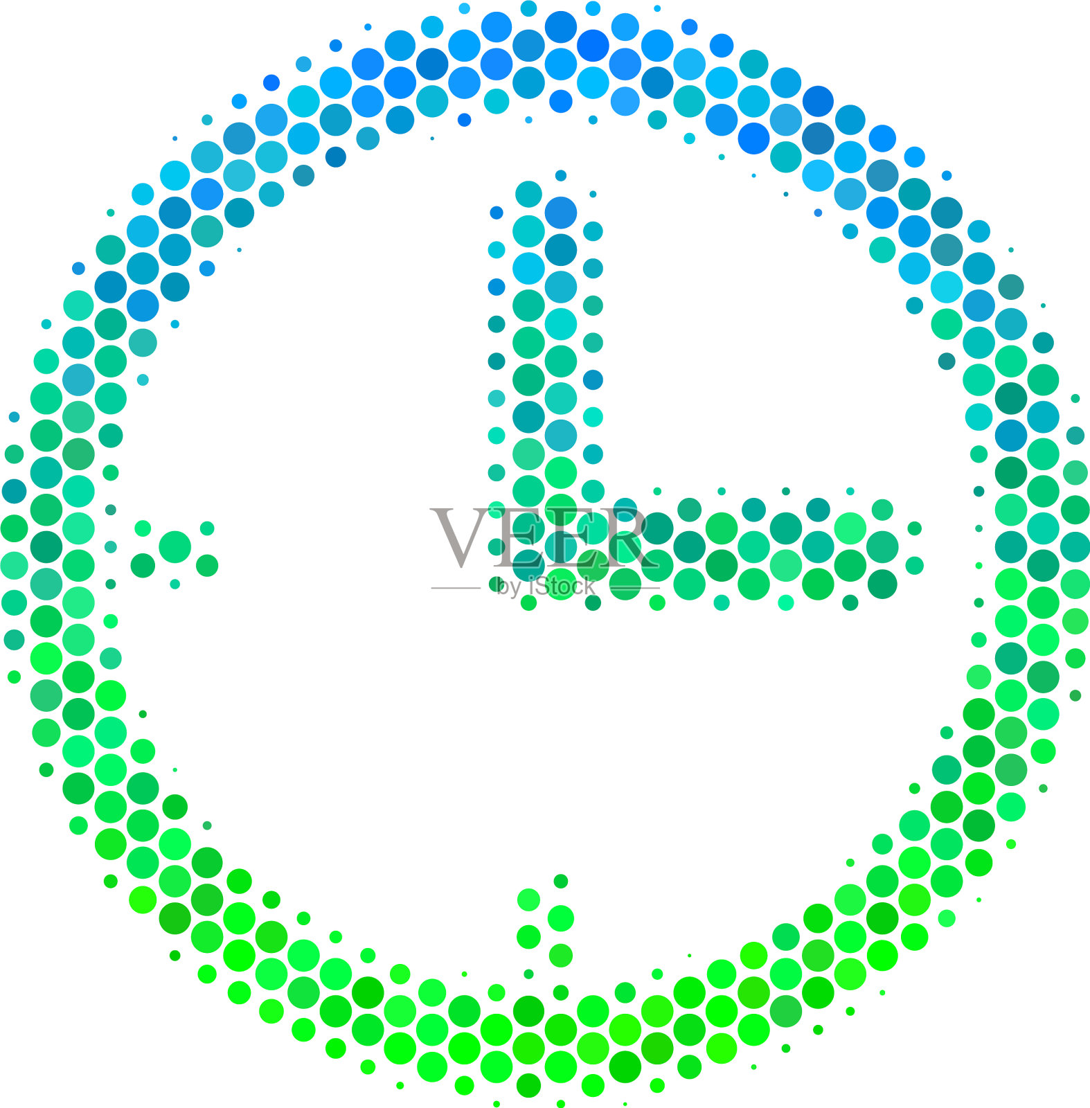 半色调蓝绿时间图标图标素材