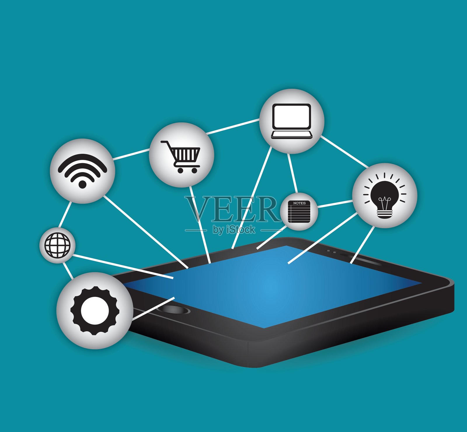 平板物联网设计插画图片素材