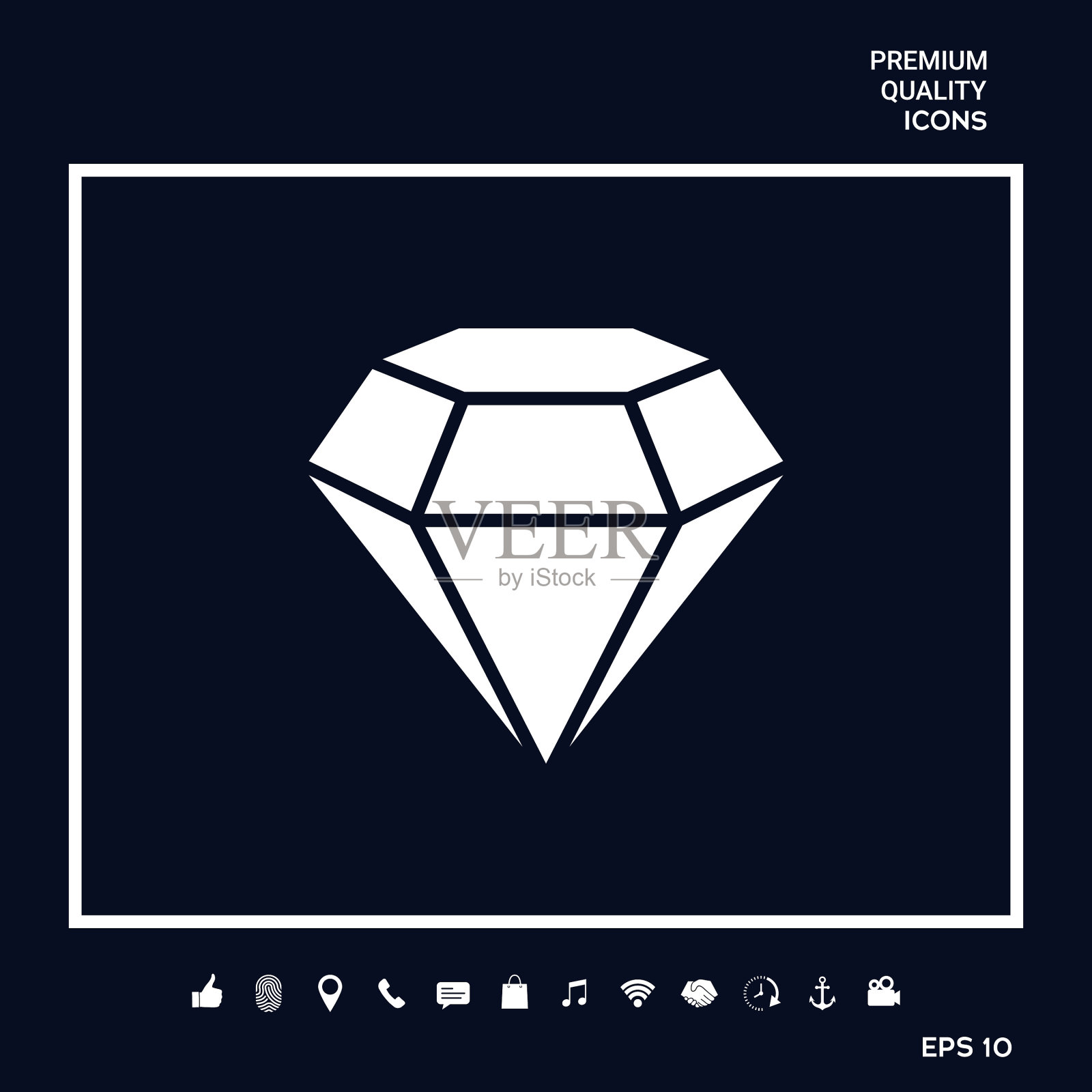 钻石标志珠宝象征宝石宝石平面图标素材