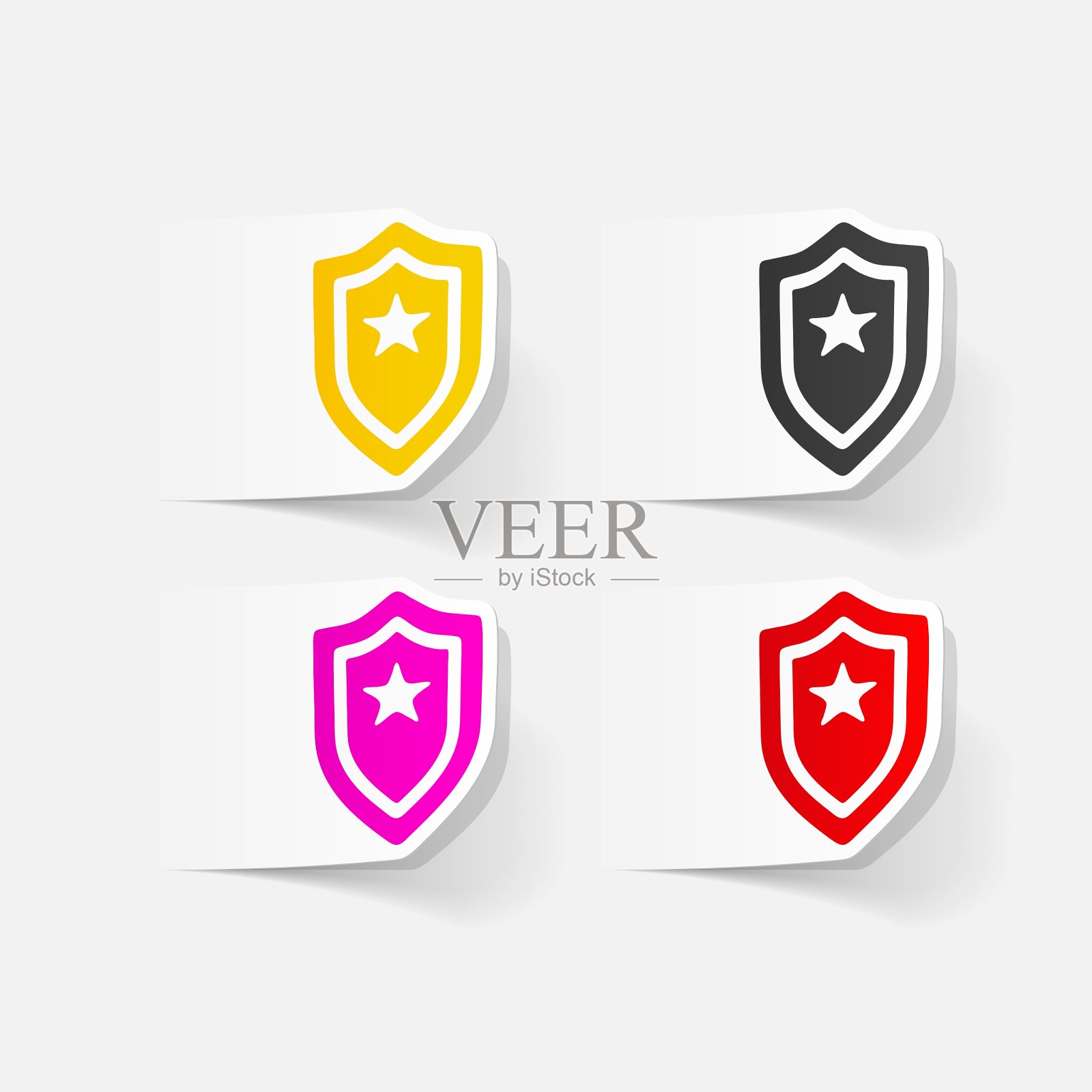 警徽设计的写实元素图标素材