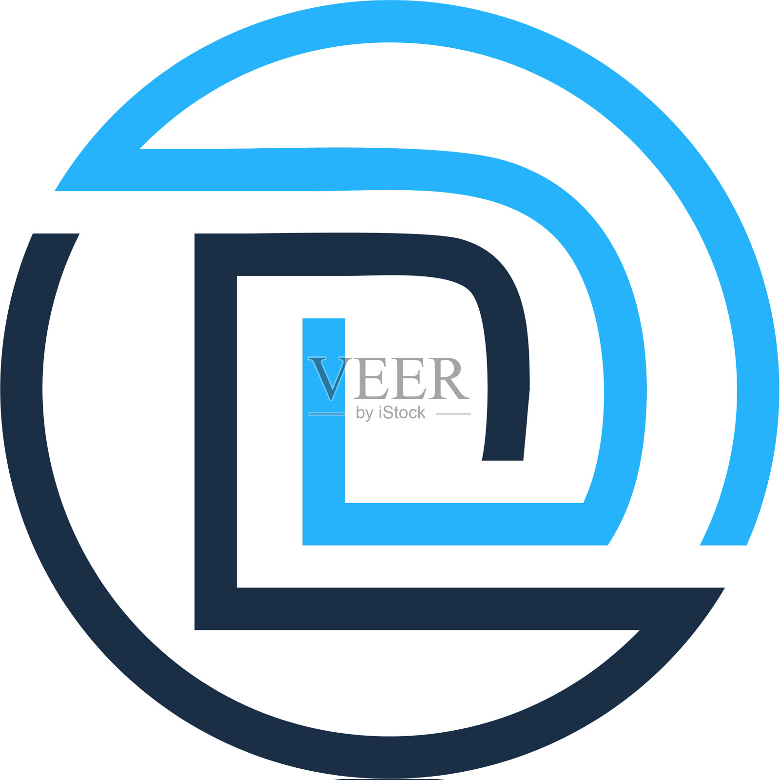 D字母圈线标志图标设计设计元素图片