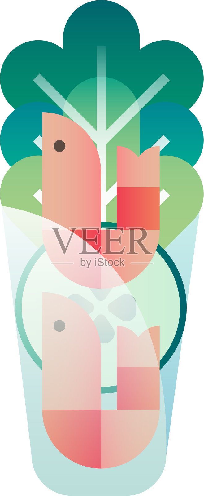 沙拉卷梯度设计元素图片