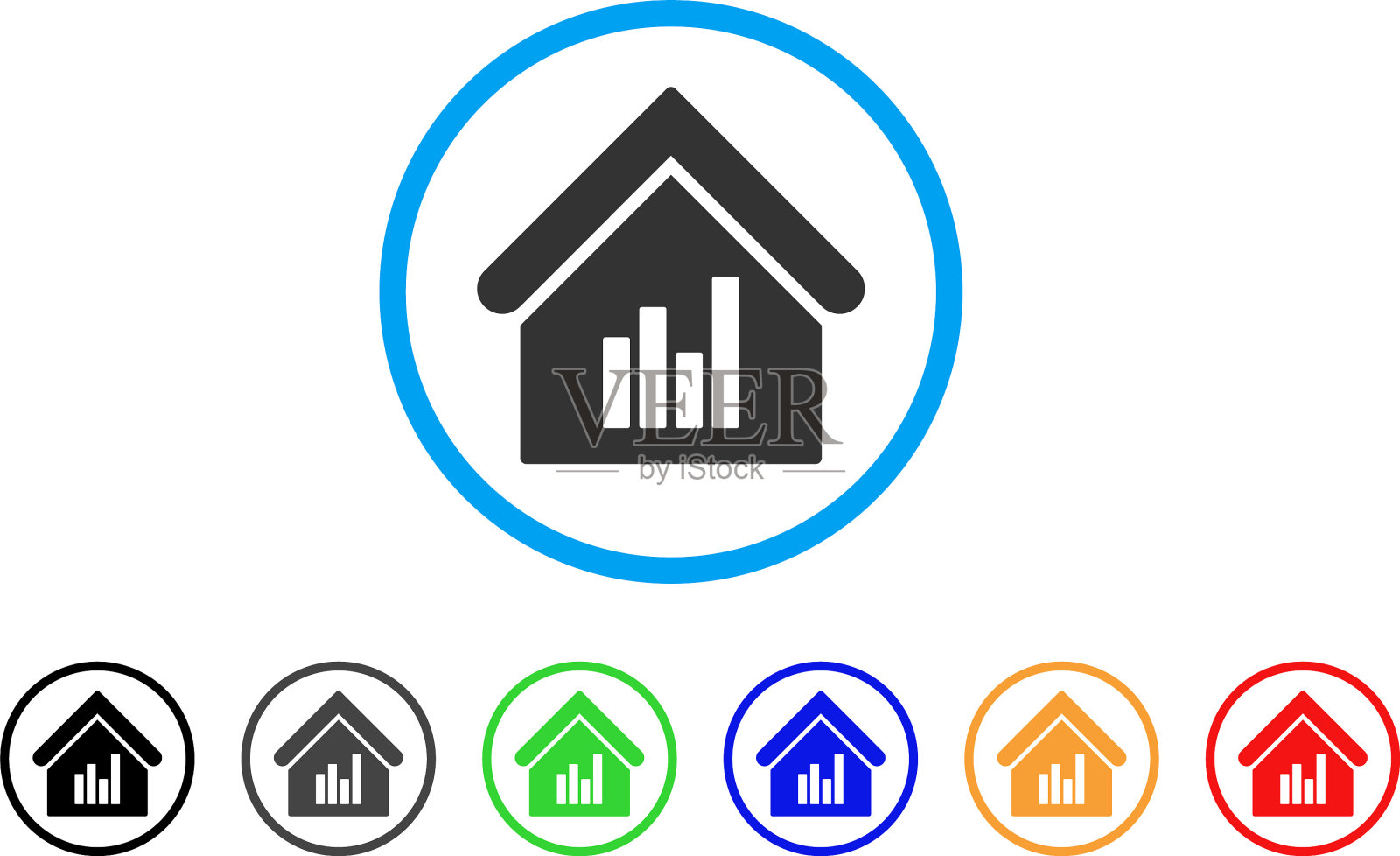 房地产条形图圆角图标图标素材