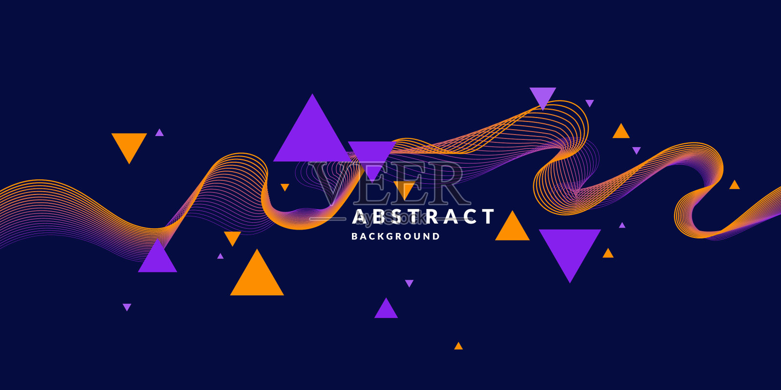 明亮的海报与动态波浪插画图片素材