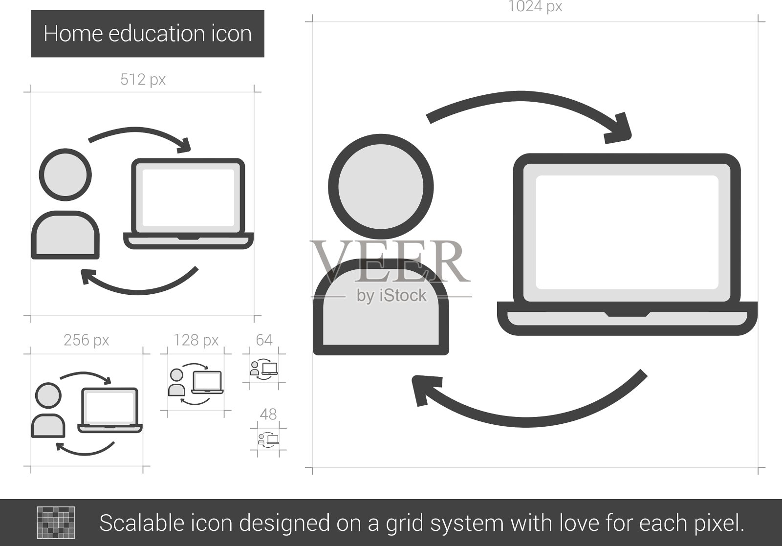 家庭教育线图标图标素材