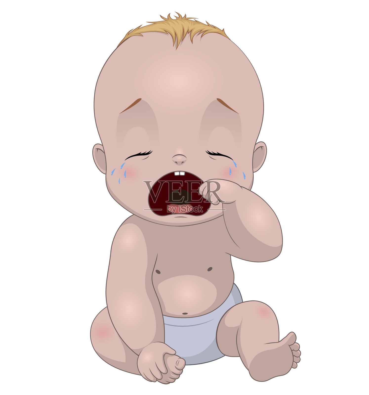 有趣的婴儿哭设计元素图片