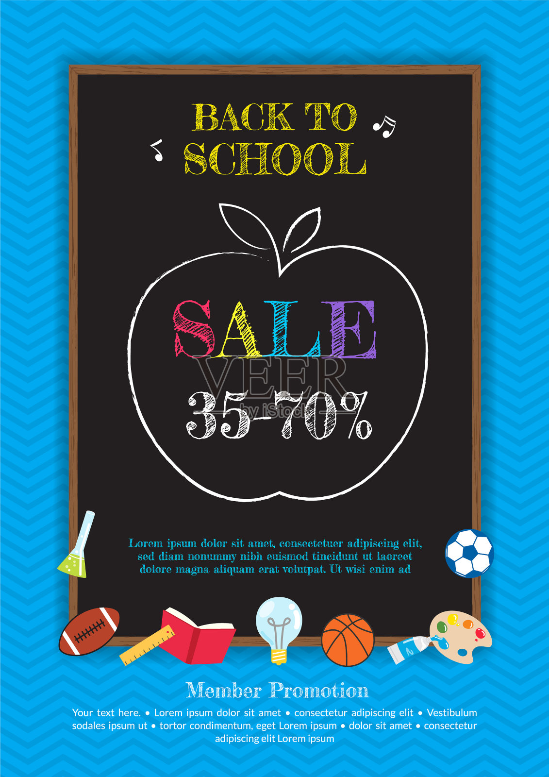 欢迎回到学校海报横幅或传单设计模板素材