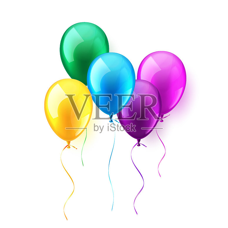 孤立现实的彩色光泽的飞行空气设计元素图片