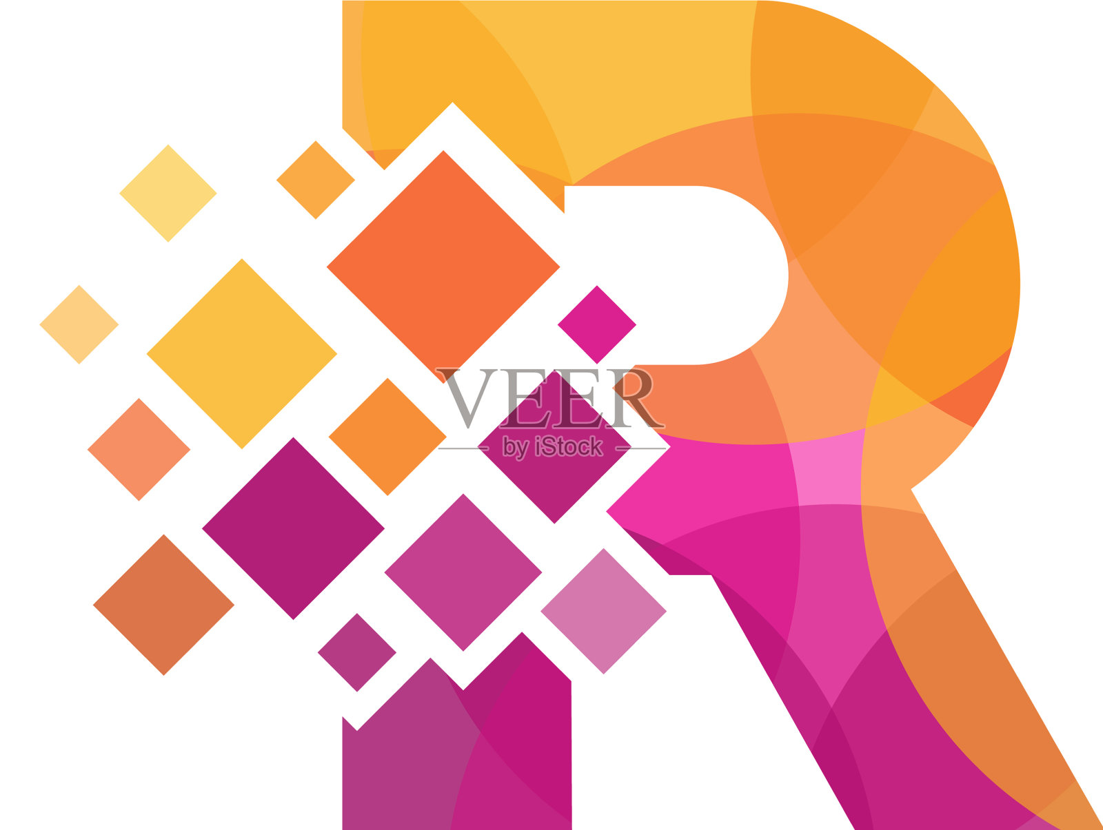 R字母像素标志图标设计设计元素图片