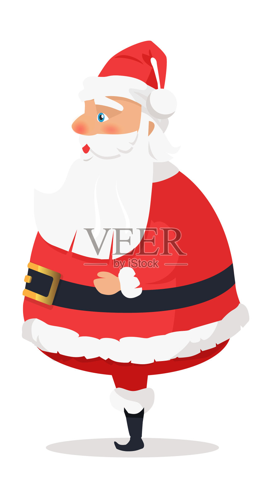 孤立的圣诞老人站在白色的侧视图设计元素图片