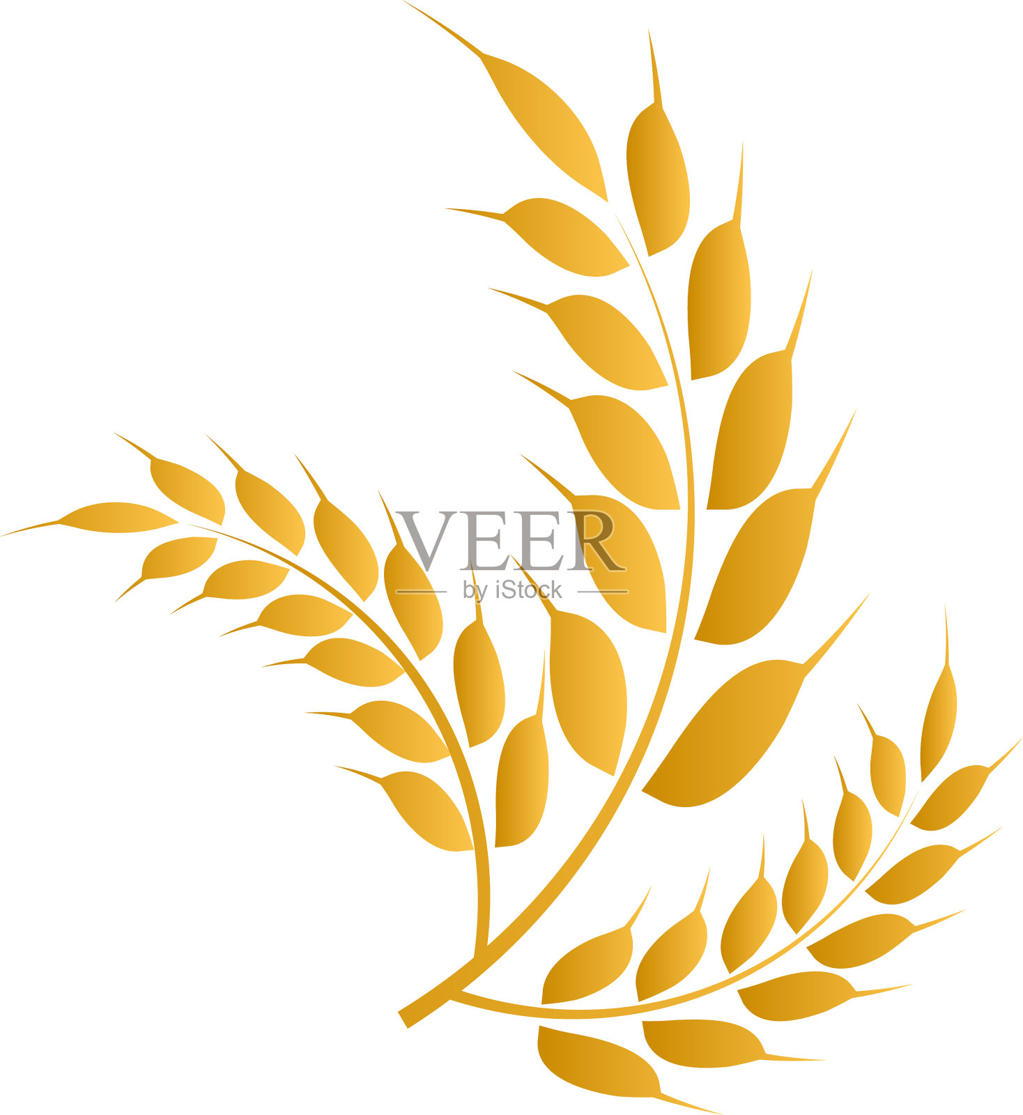 小麦黄色标志图标模板设计元素图片