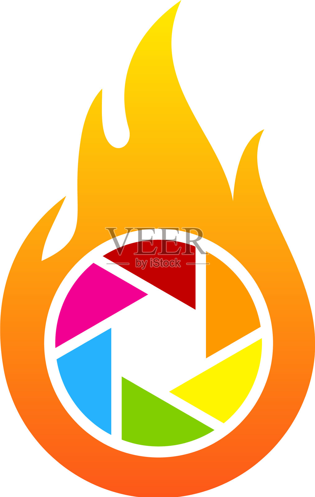 镜头火标志图标设计设计元素图片