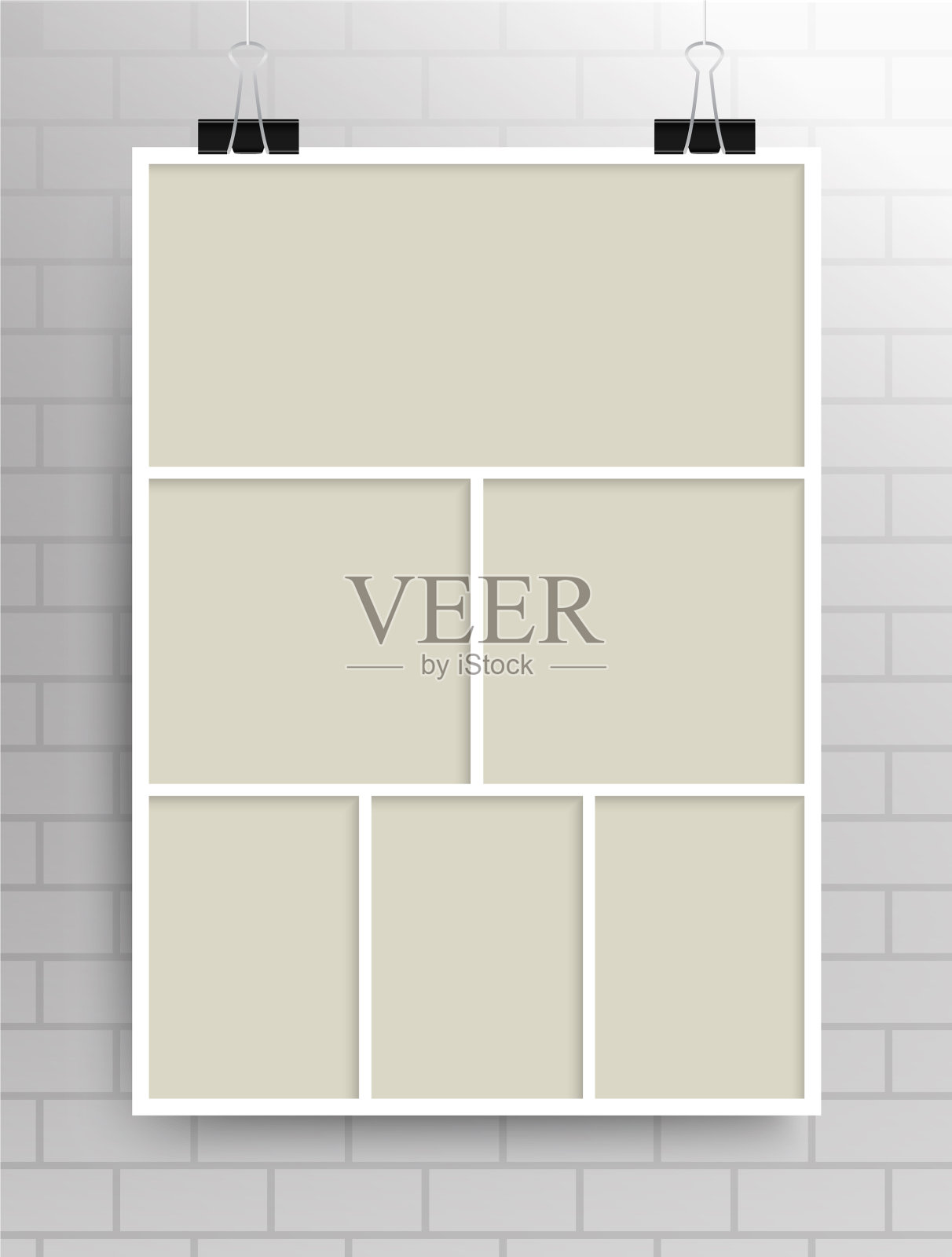 拼贴六帧照片的部分或图片设计模板素材