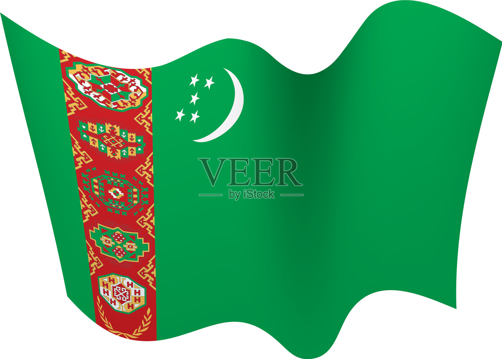 土库曼斯坦国旗设计元素图片