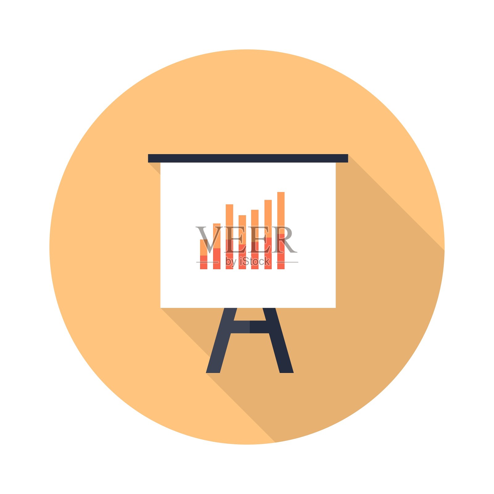 显示屏幕与条形图隔离设计元素图片