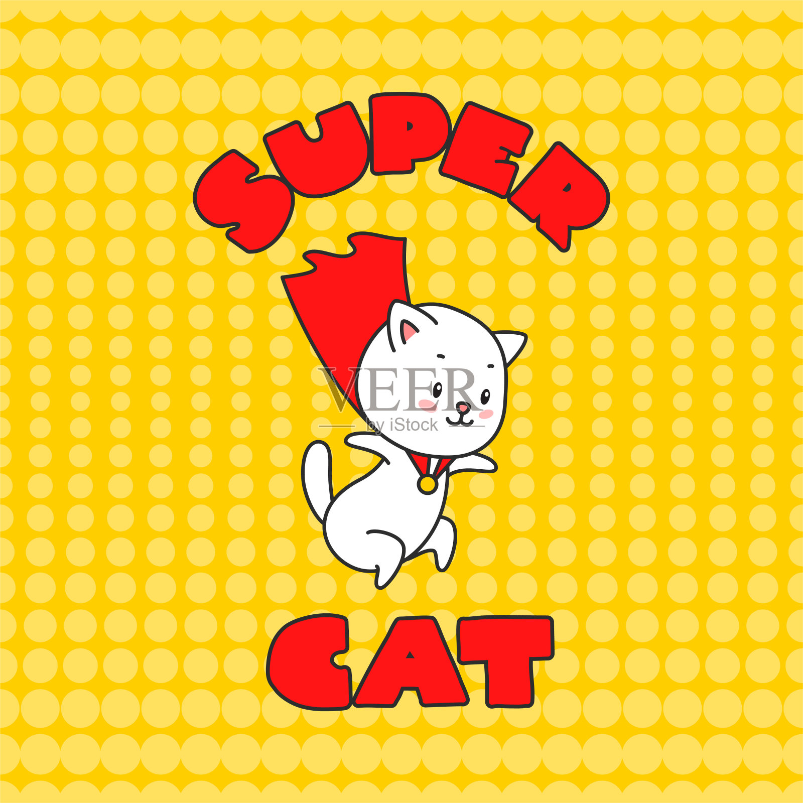 超级猫插画图片素材