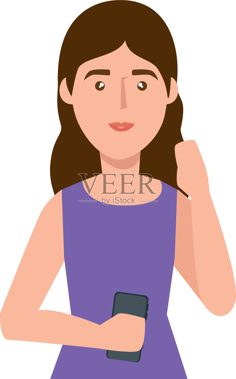 年轻女子化身角色图标设计元素图片