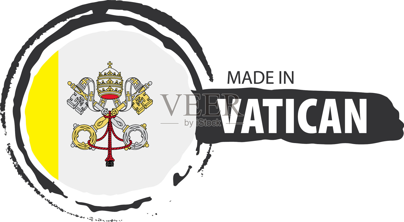 白色的梵蒂冈国旗插画图片素材