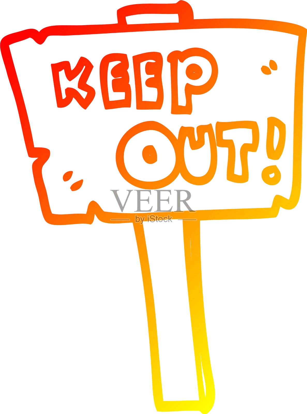 暖梯度线画卡通标牌设计元素图片