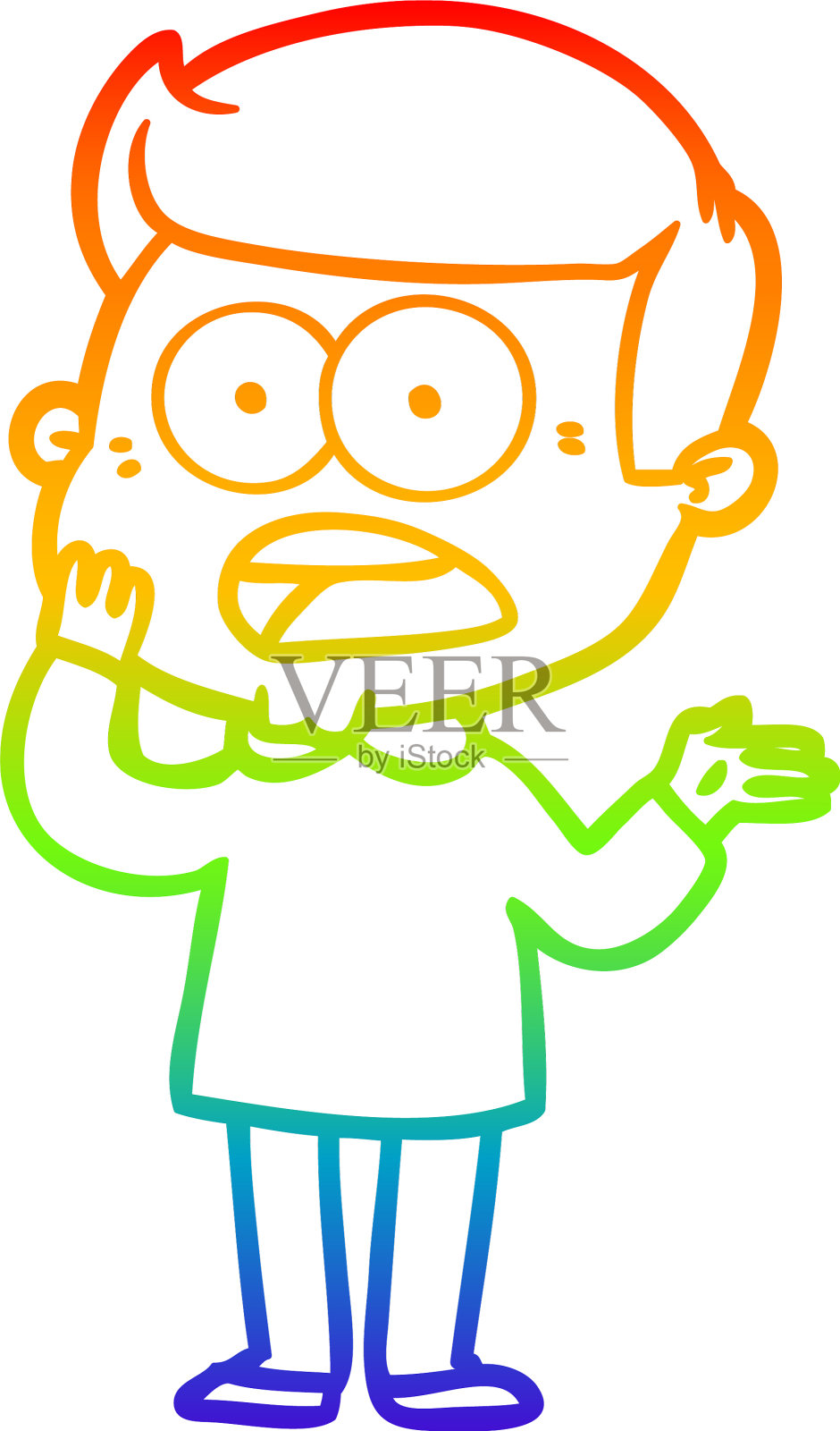 彩虹梯度线画漫画震惊男人设计元素图片