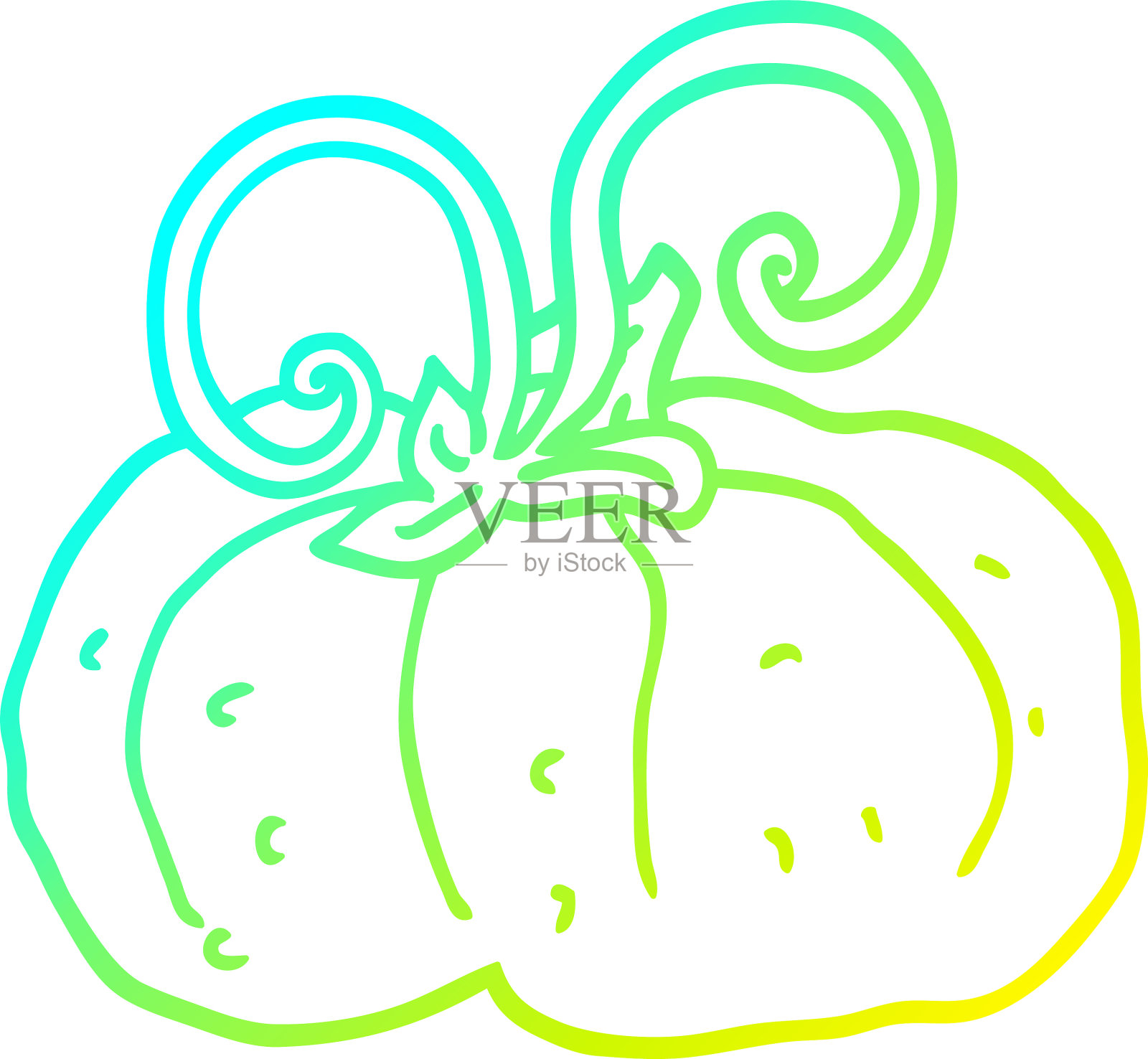 冷梯度线画卡通冬南瓜设计元素图片