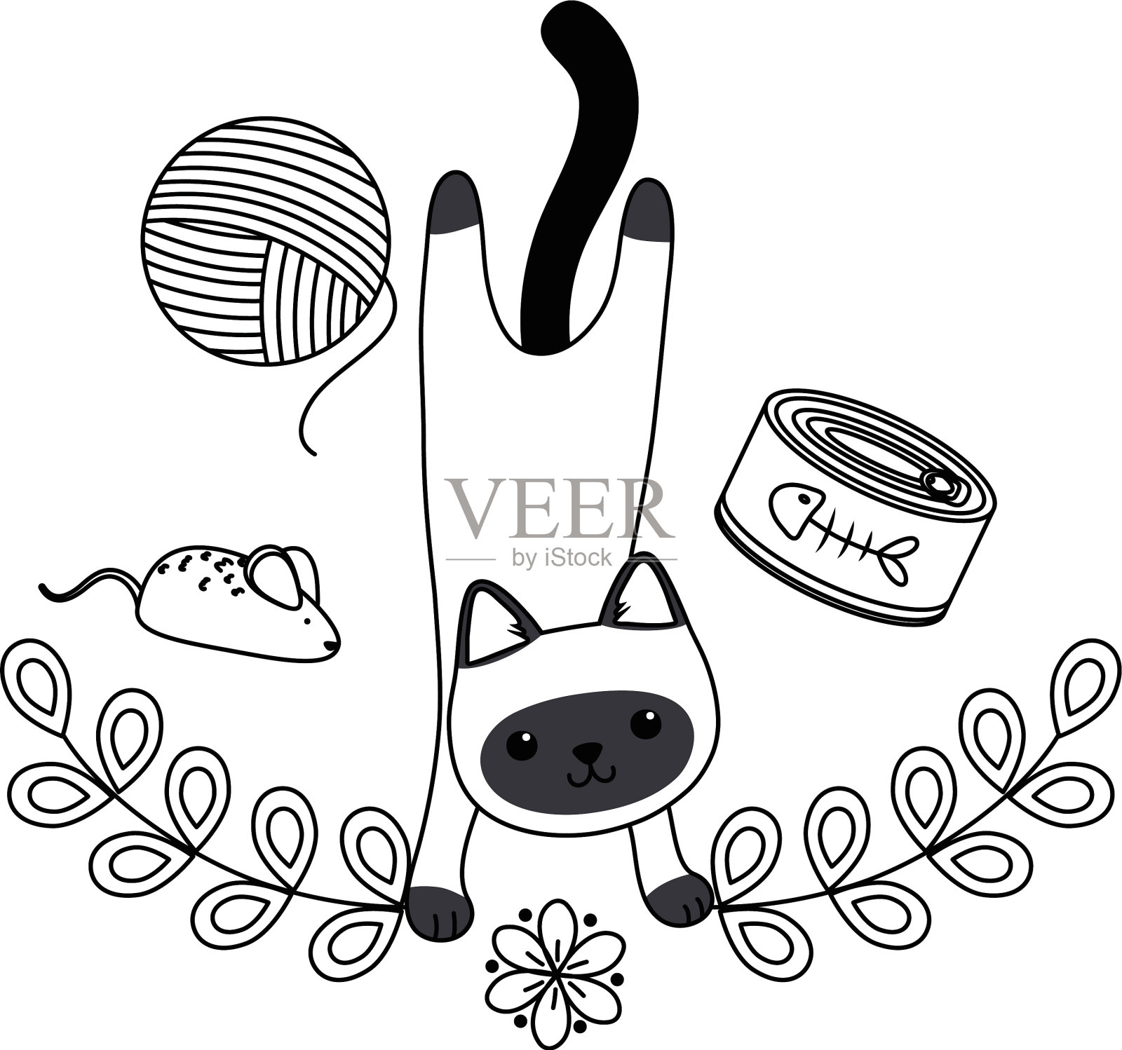 猫的卡通设计设计元素图片