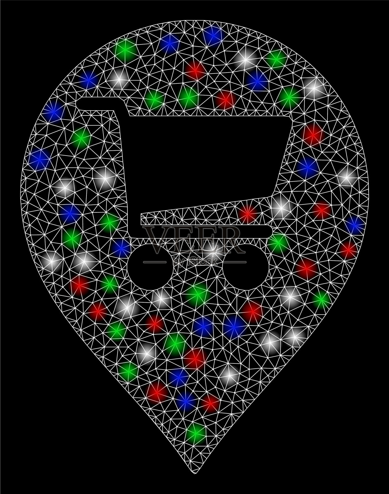 亮网超市胴体地图标记用插画图片素材