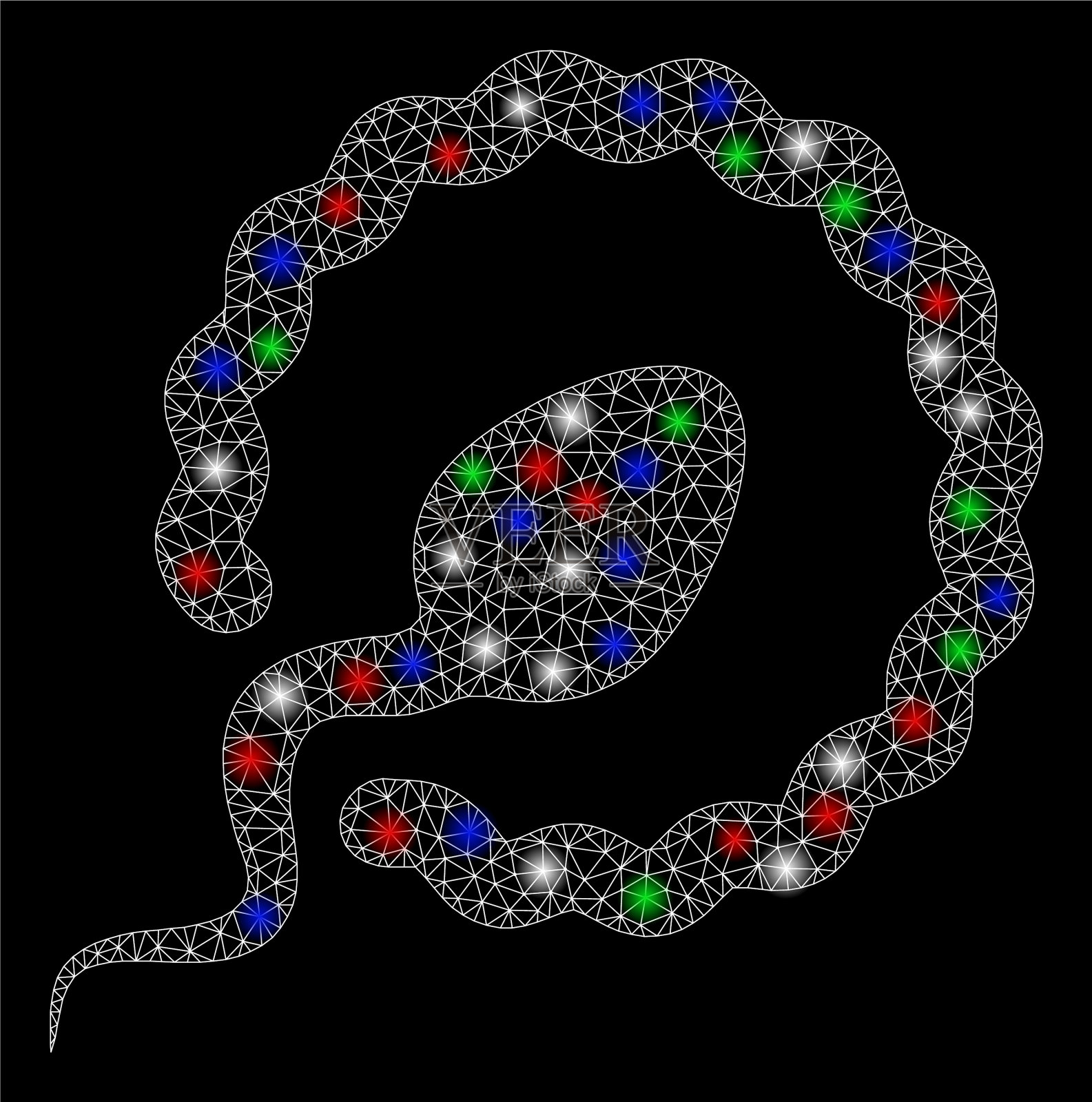 有闪光的网状体精子穿透插画图片素材