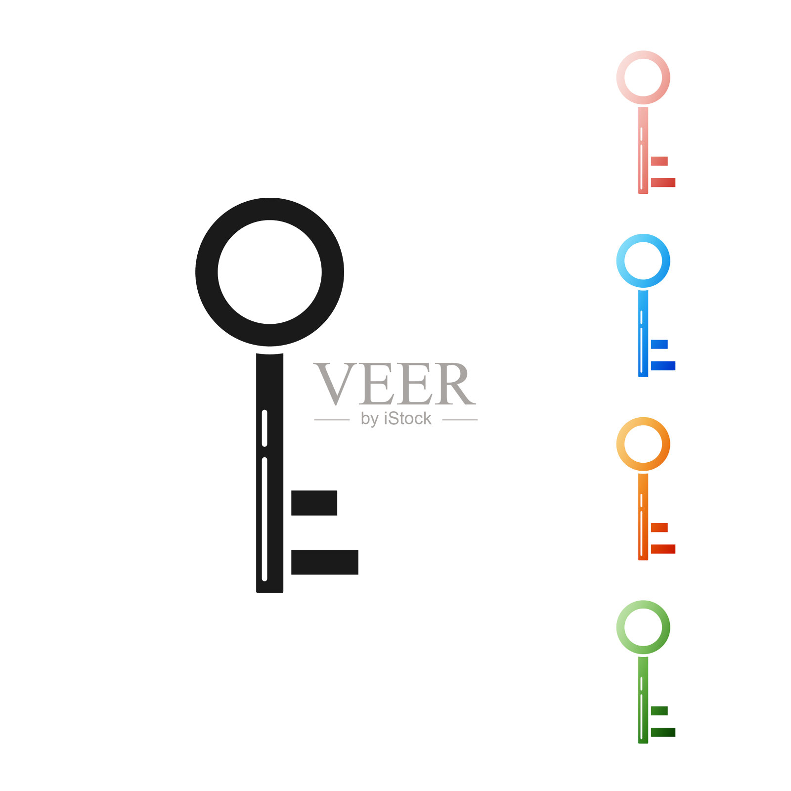 黑键图标隔离在白色背景设置图标素材