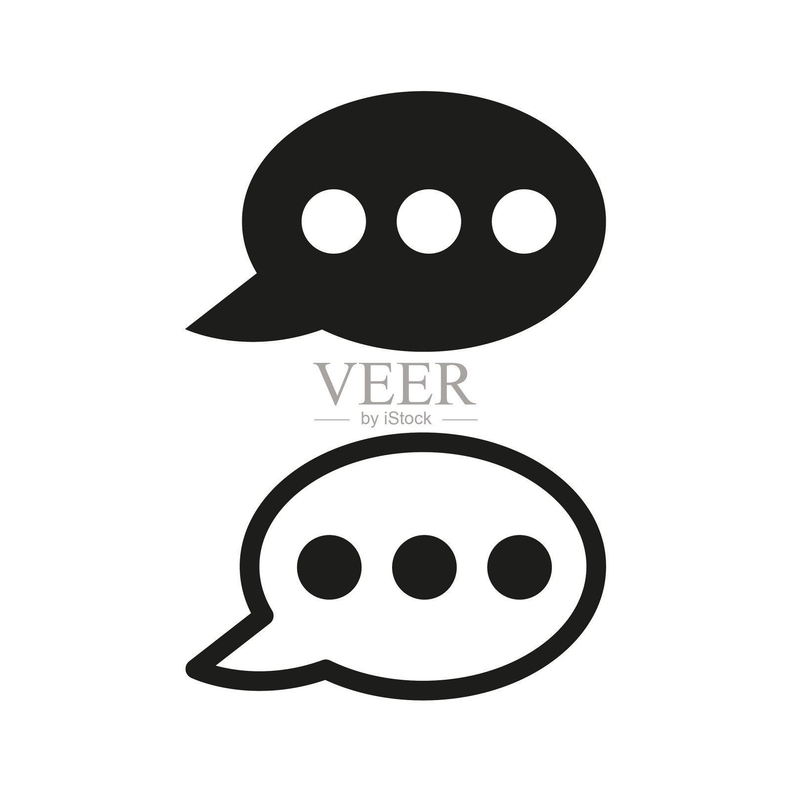 评论图标在白色的背景图标素材