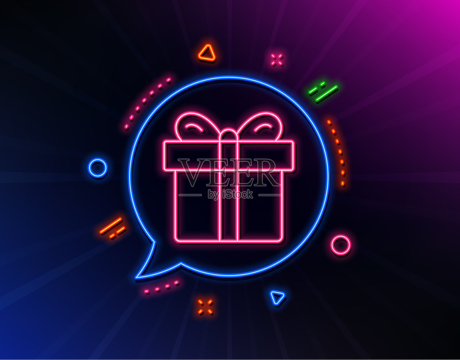 礼盒线图标呈现标志插画图片素材