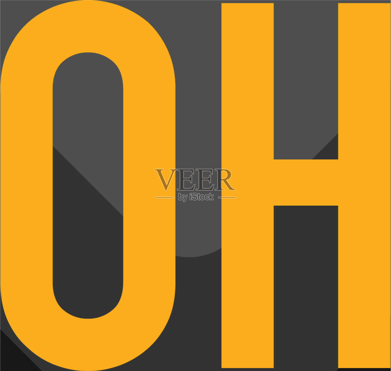 首字母哦黑色创意设计标志中插画图片素材