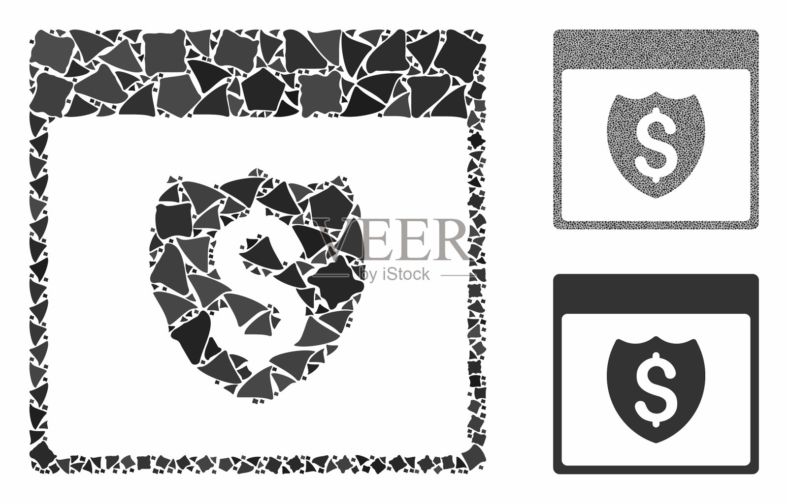 财务盾日历页面马赛克图标图标素材